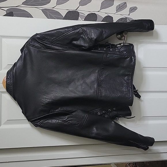 Vintage Thick Utility Riding Leather Biker Jacket - Picture 11 of 13